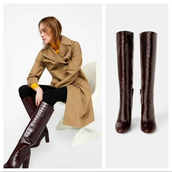 zara crocodile boots